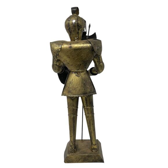 Handmade Metal Knight Suit of Armor Sculpture 15″ Tall Medieval Armor Art - Picture 4 of 5